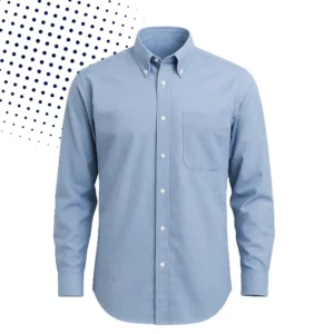 Camisa oxford azul hombre